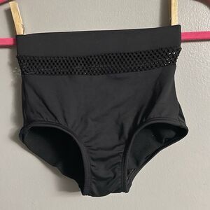 Body Wrappers Premiere Collection Black Swim Suit Bottoms Mesh XS